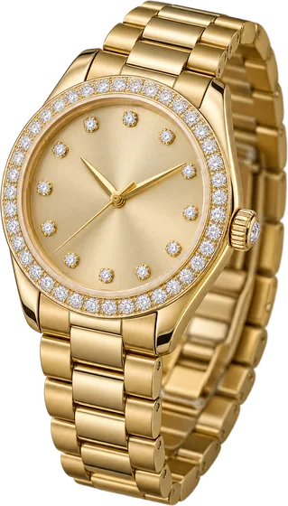 Reloj de oro con brillantes